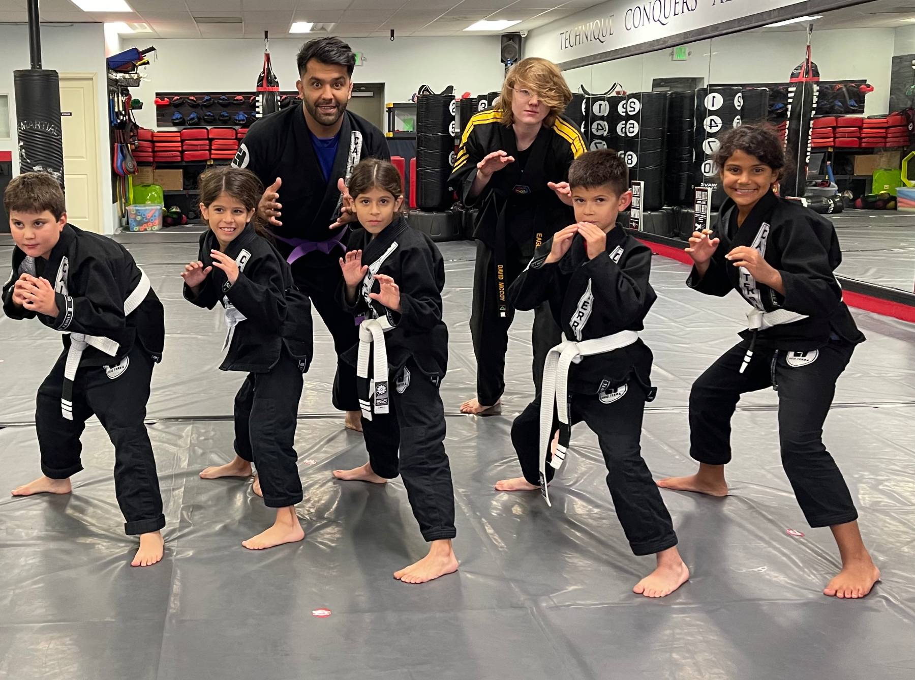 Youth martial arts group in a photo from the current Kaizen MMA site